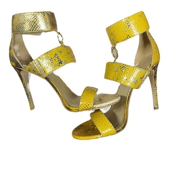 MICHAEL MICHAEL KORS Women's Gold Amos Ankle Cuff Stiletto Sandals SZ 10 - Picture 8 of 9